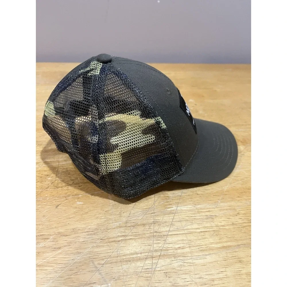 North Face Hat Cap Snap Back‎ Youth Camo Green Mesh Trucker Patch Outdoors